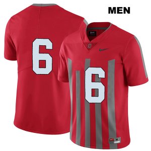 Men's NCAA Ohio State Buckeyes Kory Curtis #6 College Stitched Elite No Name Authentic Nike Red Football Jersey VM20P08FT